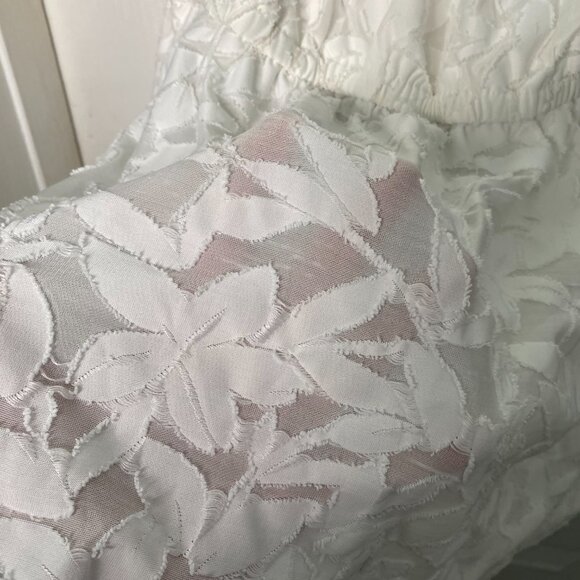 Lane Bryant White Off Shoulder Elastic Waist Semi-Sheer Top, Size 18/20 #278 - Picture 7 of 12